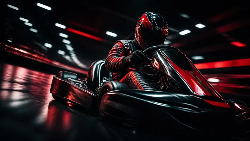 Karts racing at an Art of Kart event